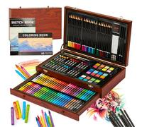 KINSPORY Mallette dessin Enfant, 146 pièces coloriage kit dessin Enfant, Art Set, Mallette de Coloriage