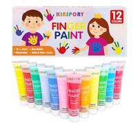 KINSPORY Peintures à doigts 12 × 36 ml - Peintures lavables pour enfants | Non toxiques, sans danger pour les mains et pieds, adapté aux tout-petits, fournitures artistiques préscolaires, baby paint