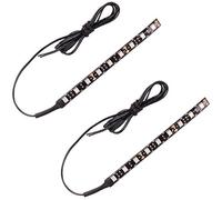 Kinstecks 2PCS 9LEDs Moto LED Bande Lumineuse Barre Clignotant Indicateur de Clignotant Lumières de Feu de Secours Licence Bande Légère 12V Universel pour Motos VTT Scooters Véhicules-Ambre