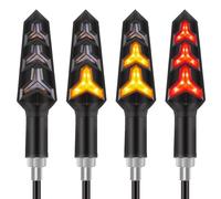 Kinstecks 4PCS Moto Indicateurs Clignotants Circulaires Lumières Moto Clignotants Feux Diurnes Feux de Frein 12V pour Moto