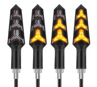 Kinstecks 4PCS Indicateurs De Moto Couleurs Clignotants Lumières Indicateurs De Virage De Moto 12 V 12 LED Ampoules pour Moto Moto Scooter Quad Cruiser Off Forme De Route-Y Forme