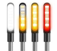 Kinstecks 4PCS Indicateurs de Moto Feux du Signal de Virage Fluide - Lumières Allumées Toute la Journée - Feux de Freinage 12v 16LED
