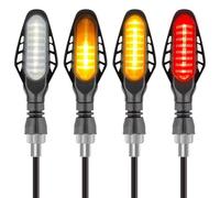 Kinstecks 4pcs Indicateurs de Moto Feux du Signal de Virage Fluide - Lumières Allumées Toute la Journée - Feux de Freinage Arrière 12V