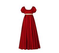 kinstell Robe régence pour femme style années 1800 en satin vintage avec écharpe, robe victorienne pour le thé