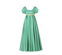 kinstell Robe régence pour femme style années 1800 en satin vintage avec écharpe, robe victorienne pour le thé
