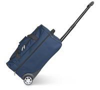 KINSTON Sac de Voyage Trolley Bleu 40,8L - Sac à roulettes & Canne Télescopique, Compartiment Principal Spacieux et Poche Latérale Zippée - Bagage à Main Idéal pour Voyages et Week-Ends