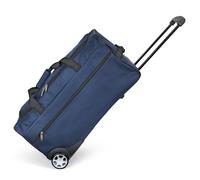 KINSTON Sac de Voyage Trolley Bleu - Grand Sac à roulettes & Canne Télescopique, Compartiment Principal Spacieux et Poche Latérale Zippée - Valise Bagage à Main Idéal pour Voyages et Week-Ends