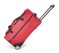 KINSTON Sac de Voyage Trolley Rouge - Grand Sac à roulettes & Canne Télescopique, Compartiment Principal Spacieux et Poche Latérale Zippée - Valise Bagage à Main Idéal pour Voyages et Week-Ends