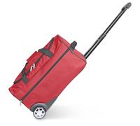 KINSTON Sac de Voyage Trolley Rouge - Grand Sac à roulettes & Canne Télescopique, Compartiment Principal Spacieux et Poche Latérale Zippée - Valise Bagage à Main Idéal pour Voyages et Week-Ends