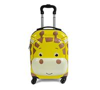 KINSTON Valise Cabine à roulettes pour Enfants | Bagages à Motifs Animaux : Girafe Jaune