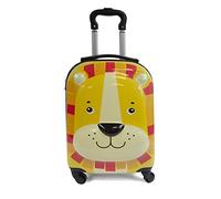 KINSTON Valise Cabine à roulettes pour Enfants | Bagages à Motifs Animaux : Lion Orange