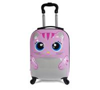 KINSTON Valise Cabine Animal, Coque Rigide 4 Roues, Bagage Voyage, Petite Valise légère avec poignée télescopique, Boîte Cadeau - Chat Rose