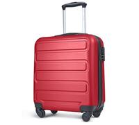 KINSTON Valise Cabine Ultra Légère pour EasyJet & Ryanair - 4 Roues Pivotantes, Coque Rigide ABS 3D, Doublure Polyamide - Rouge Élégant
