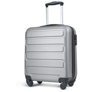 KINSTON Valise Cabine Ultra Légère pour EasyJet & Ryanair - 4 Roues Pivotantes, Coque Rigide ABS 3D, Doublure Polyamide - Argent Élégant