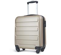 KINSTON Valise Cabine Ultra Légère pour EasyJet & Ryanair - 4 Roues Pivotantes, Coque Rigide ABS 3D, Doublure Polyamide - Champagne Élégant
