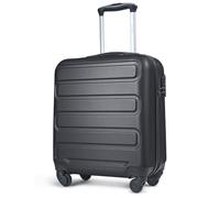 KINSTON Valise Cabine Ultra Légère pour EasyJet & Ryanair - 4 Roues Pivotantes, Coque Rigide ABS 3D, Doublure Polyamide - Noir Élégant