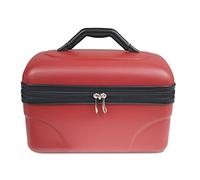 KINSTON Vanity Trousse de Toilette Voyage Cosmétiques, Rigide avec Poignée, Organisateur de Voyage, Boîte de Rangement - Grande capacité (Rouge/Grand Modèle)
