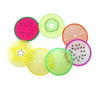 Kinteshun Dessous de verre en silicone, isolant thermique, antid rapant, motif tranches de fruits (7 pi ces avec diff rentes tranches de fruits)