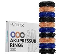 Kintex anneaux d'acupressure, 10 pièces - 3 couleurs, massage des doigts, anneaux de massage, acupressure, réduction du stress, relaxation