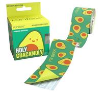 Kintex Bande Kinésiologie Tape Classic, 5 cm x 5 m, Bande de Kinésiologie Hypoallergénique et Résistante à l’eau, Bande Physiothérapeutique, Bande Médicale, Décoré (Holy Guacamoly)