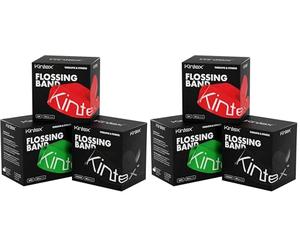 Kintex Flossingband Voodoo, 208 cm x 5 cm, Bande de Compression, thérapie, mobilité, rééducation, flossing, Bande de flossing, entraînement, régénération (Noir) (Lot de 2)