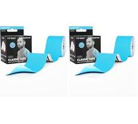 Kintex Kinesiological Tape Classic - Auto-adhésif, Élastique, Résistant à l’Eau et Antiallergique - Bandage Sportif et Kinésiotape pour Blessures liées au Sport - Bleu - 5 cm x 5 m (Lot de 2)