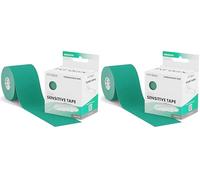Kintex Kinesiology Tape Sensitive - Auto-adhésif, Élastique, Résistant à l’eau et Antiallergique - Bandage sportif et Kinésiotape pour Peaux Sensibles - Vert Menthe - 5 cm x 5 m (Lot de 2)