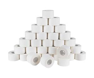 Kintex Sport Tape PRO - Lot de 2 ou 32, non élastique, 100% coton, 3,8cm x 10m, déchirable, doux pour la peau, stabilisation pour genoux/mains/doigts, blanc (32 rouleaux)