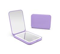 Kintion Miroir de poche, miroir de maquillage compact à LED grossissant x1/3 pour sac à main, éclairage 3 couleurs à intensité variable, miroir lumineux portable rechargeable pour femme, cadeau pour