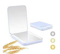 Kintion Miroir de poche rechargeable, matériau en paille de blé grossissant 1X/3X, miroir compact à LED, petit sac à main, miroir de maquillage de voyage pour femme comme cadeau, violet