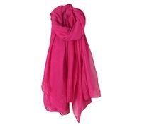 KINTRADE écharpe Longue Couleur Unie pour Femmes en Coton rétro drapé écharpe Hijab Grand châle élégant Rose Rouge