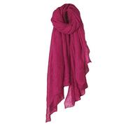 KINTRADE écharpe Longue Couleur Unie pour Femmes enveloppé de Coton rétro Grand châle élégant écharpe Hijab Pourpre Rouge