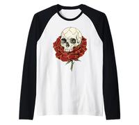 Kintsugi Crâne Rouge Rose Gothique Résilience Wabi Sabi Graphic Manche Raglan