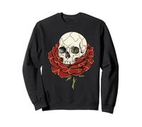 Kintsugi Crâne Rouge Rose Gothique Résilience Wabi Sabi Graphic Sweatshirt