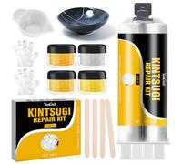 Kintsugi Kit de réparation 50ml | Colle ceramique Alimentaire Dorée Artisanat Japonais kintsugi | Répare Céramique Cassée Bols Tasses Vases Jades kit kintsugi DIY Parfait pour Les débutants