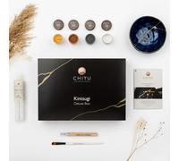 Kintsugi Kit de réparation : Boîte Deluxe - Or, Argent & Cuivre - Biobasé - Convient pour les aliments - Le kit le plus complet et le plus durable