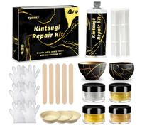 Kintsugi Kit de réparation - Colle pour porcelaine alimentaire et céramique - Colle dorée pour céramique, porcelaine, verre, jade et sculptures - Art japonais Kintsugi pour les zones de rupture