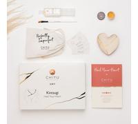 Kintsugi Kit de réparation - Guéris ton cœur - Colle dorée - Cœur en céramique inclus - Boîte cadeau - Ivoire
