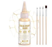 Kintsugi Kit, Kintsugi Colle, Kintsugi Glue, Colle Dorée Kintsugi, Réparation de Céramique Cassée Verre Soucoupes, Kit de Réparation Kintsugi pour Débutants, Colle à Porcelaine Dorée-50ML