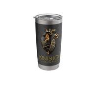Kintsugi Poterie en forme de cœur doré pour réparation d'art japonais Gobelet isotherme en acier inoxydable double paroi