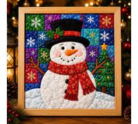 Kinusaiga Kit Art Textile | DIY 3D Noël en Tissu | Coffret d’art mural mosaïque premium sans couture, avec cadre et outils | Projet fait main apaisant