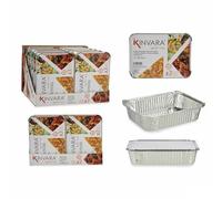Kinvara 16161 Lot de 12 plateaux pour aliments Argenté Aluminium 2 L 25,5 x 6,8 x 19 cm - Marque EAN : 4899888774389