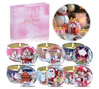 Kinwers Bougie Parfumées，6 Pièces Cadeaux Noel Coffret Bougies Parfumées Cadeau de Noel Femme