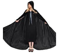 Kinwers Cape Halloween Femme,Noir Velours Costume Halloween Adulte Deguisement Femme SorcièRe Vampire Dracula Homme