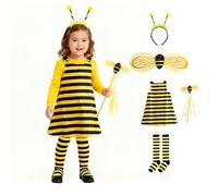 Kinwers Costume d'abeille pour enfant - 4 pièces - Costume de carnaval - 90 cm