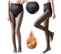 Kinwers Legging Thermique Femme,200g Plus Legging Doublé Polaire Dim Extensible Taille Haute, Collant D'Hiver Et Chauds pour 45-70kg XL/XXL