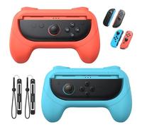 Kinwin Lot de 2 poignées pour Nintendo Switch 2/Switch 1/Switch OLED pour Joy-Con, kit de poignée de manette antidérapant, accessoires de support pour manette JoyCon 2, pour Mario Kart World/8 Deluxe