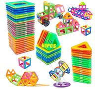 Kinyoda Blocs de Construction Magnétiques 61 Pcs,Construction Magnetique Enfant,3D Construction Jouets,Magnétiques Enfants Educatif Jeux Cadeaux pour Enfants Convient pour 3+ Garçons et Filles