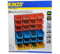 Kinzo 29616 Set de rangement mural pour visserie 24 Boites plastiques sur support mural