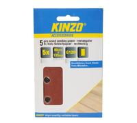 Kinzo 71707 5 Feuilles Papier abrasif à bois 80 x 133 mm G120